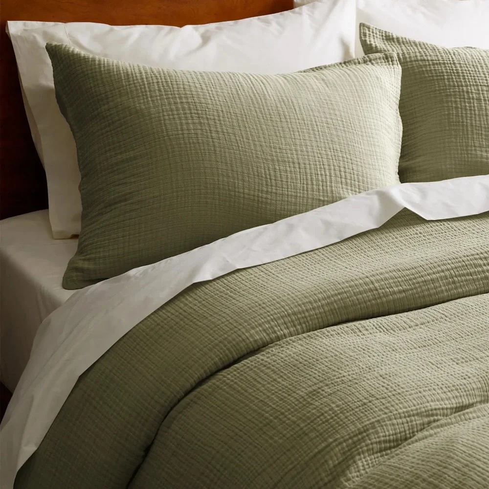 NWOT Quince Organic Airy Gauze King Sham Set of 2 in Olive
